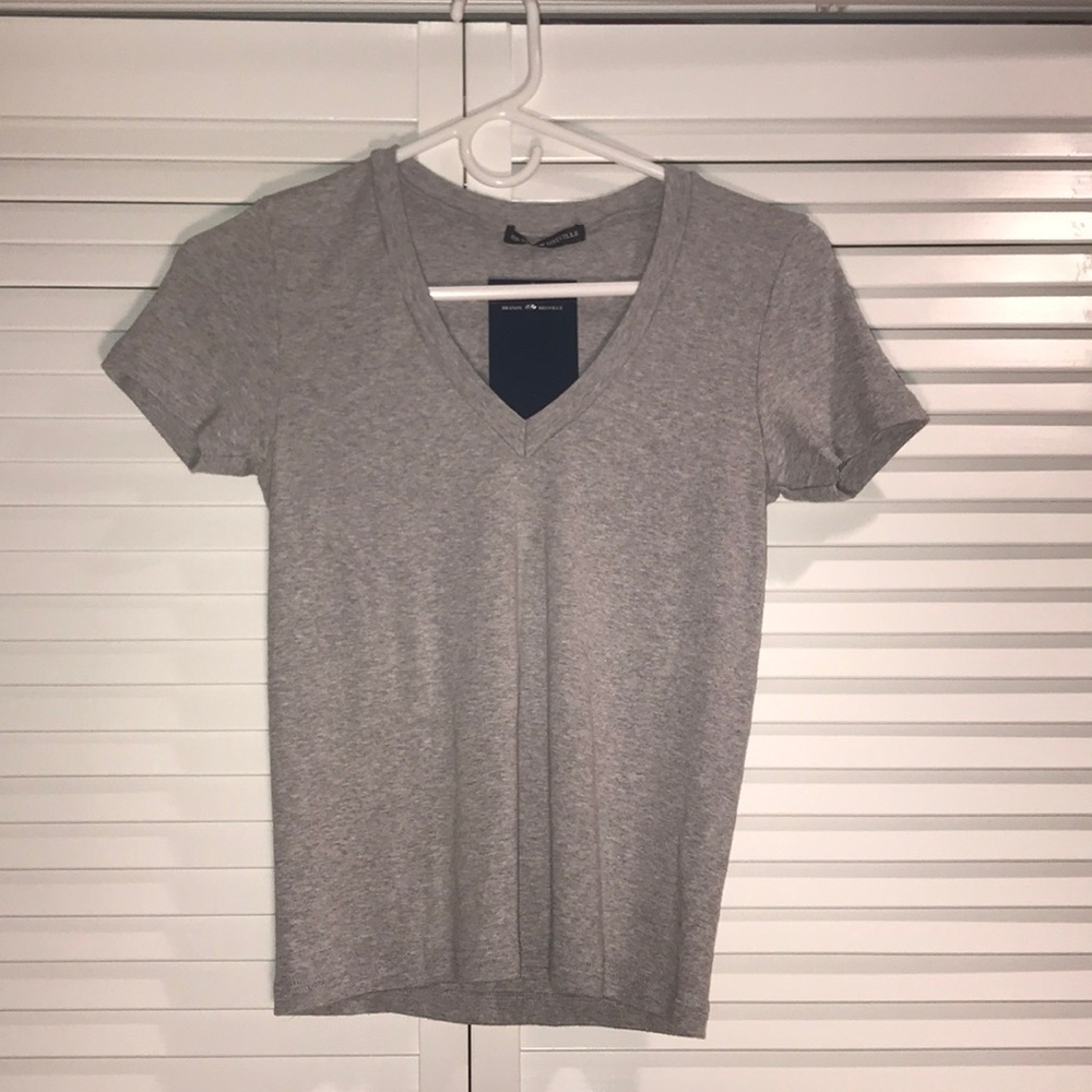 NWT Grey V Neck Brandy Melville T Shirt